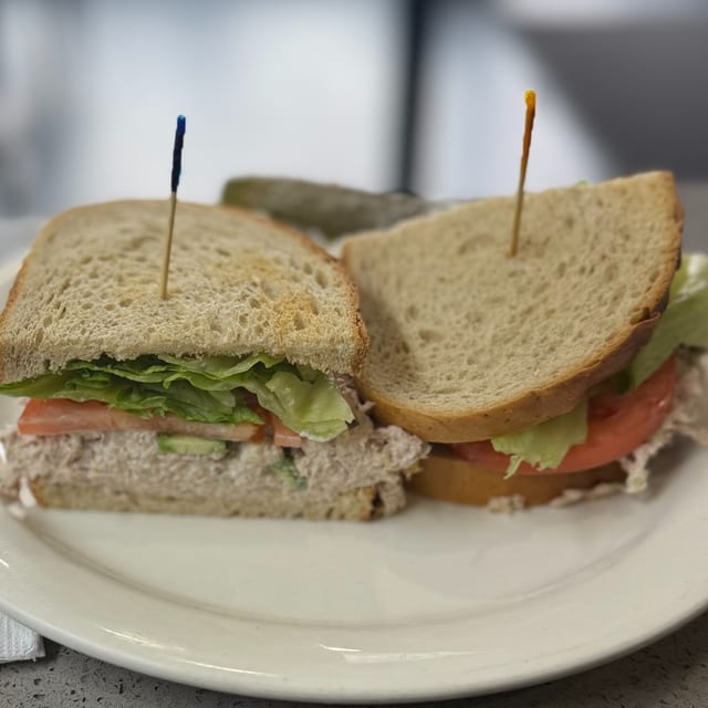 Tuna Salad Sandwich with Lettuce.