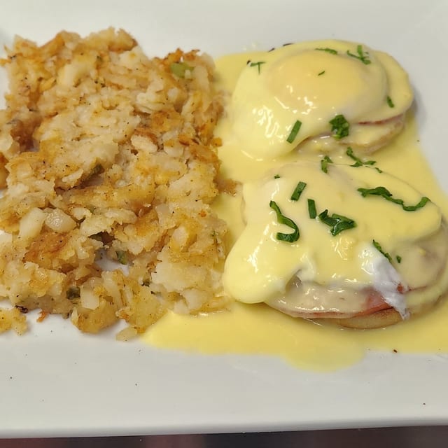 Philly Steak Eggs Benedict.