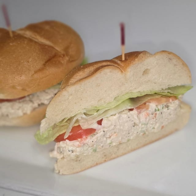 Chicken Salad Sandwich with Lettuce.