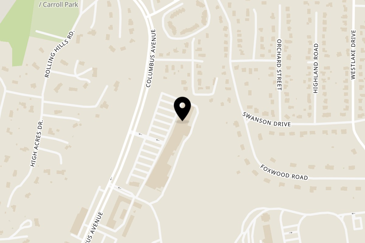 Map showing the location of Thorn Hill Cafe on 652 Columbus Ave in Thornwood